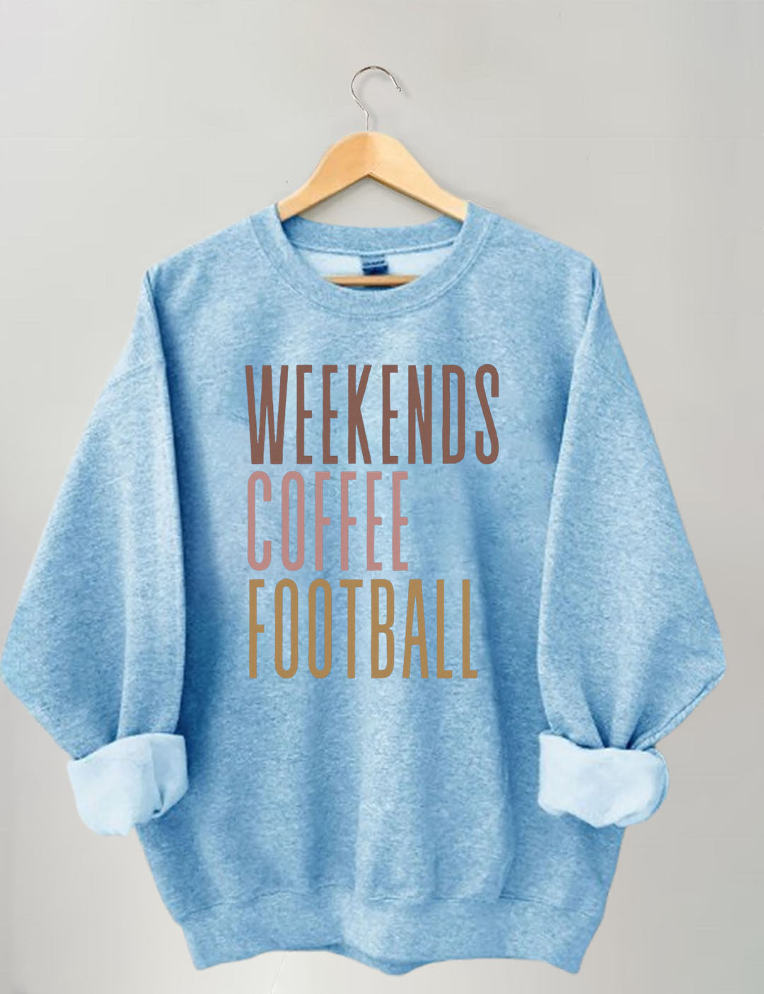 Weekends Coffee Football Sweatshirt
