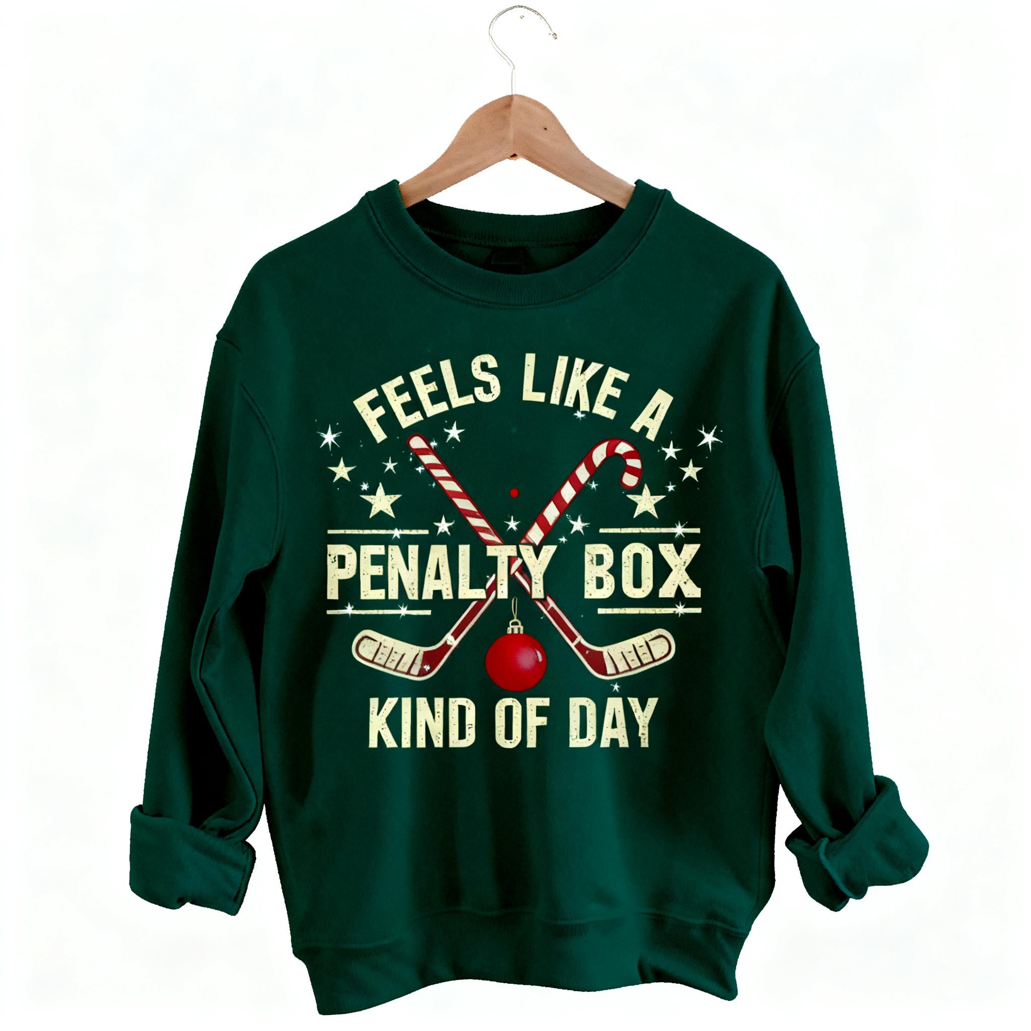 Hockey Penalty Box Christmas Sweatshirt.