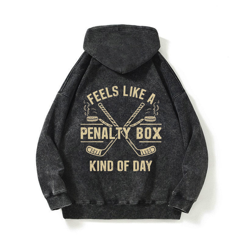 Hockey Penalty Box Casual Washed Hoodie