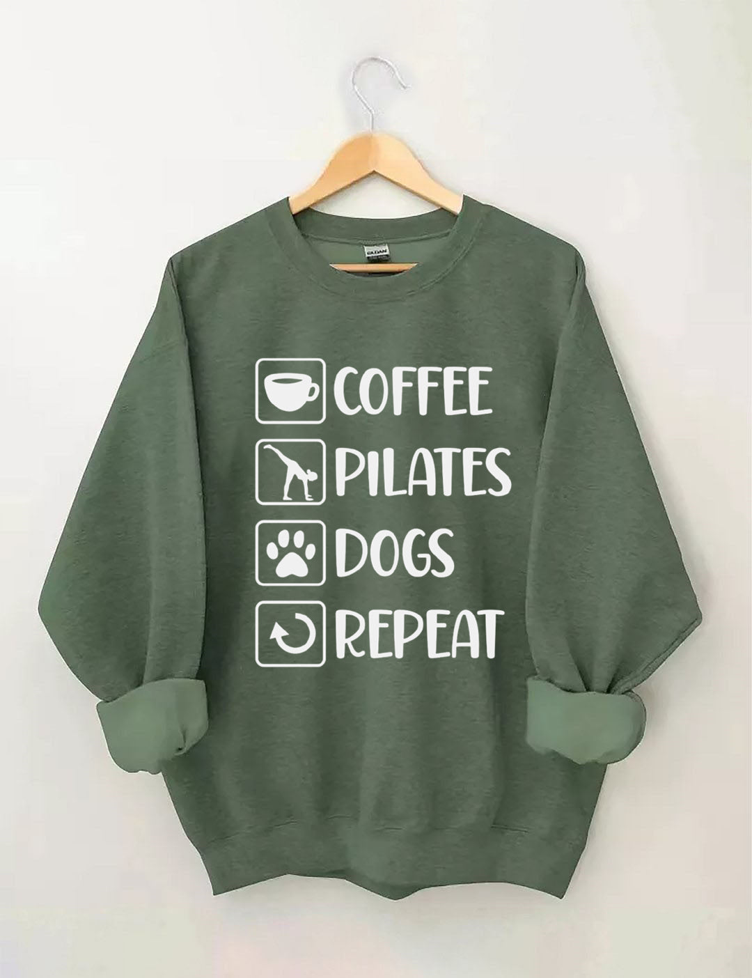 Coffee, Pilates, Dogs, Repeat Sweatshirt
