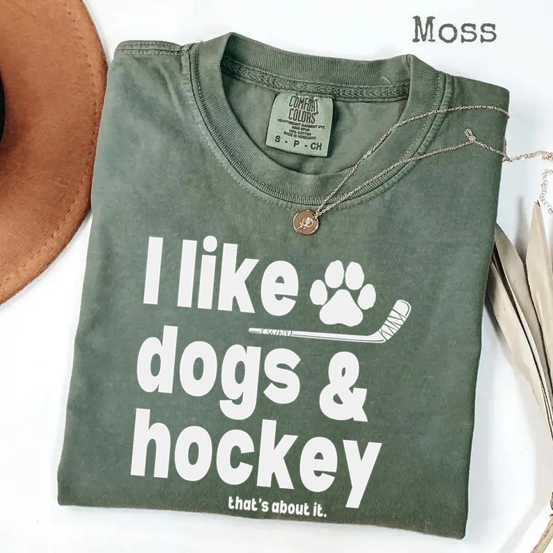 Comfort Colors® I Like Dogs And Hockey T-shirt