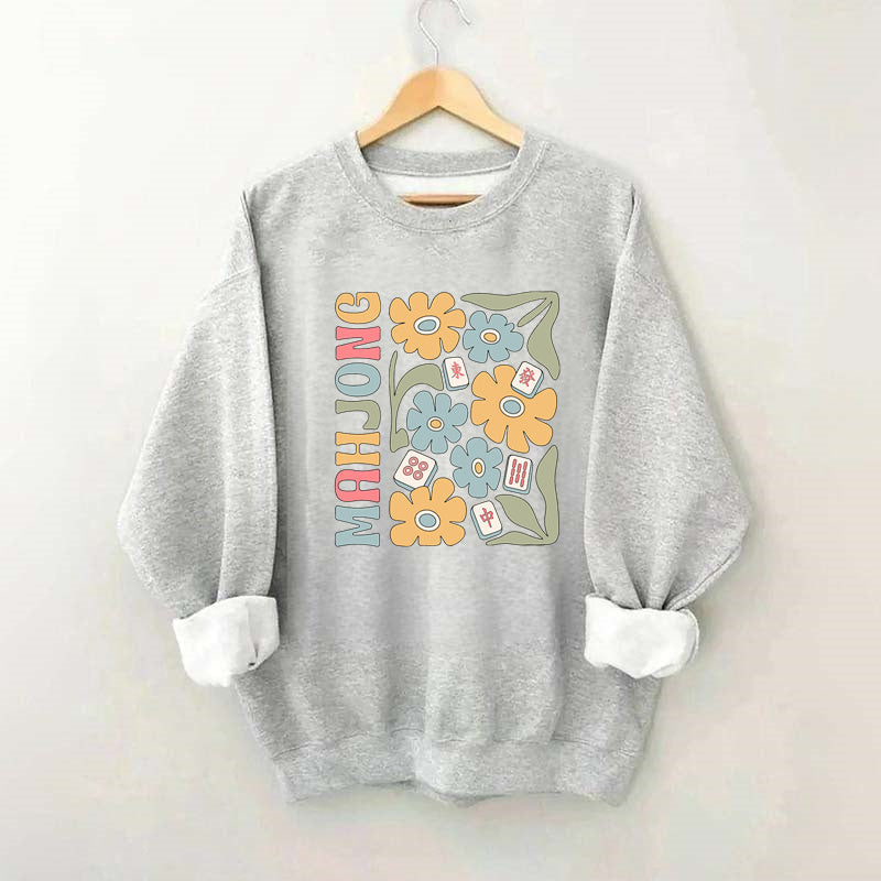 Boho Mahjong Love,Floral Mahjong  Sweatshirt