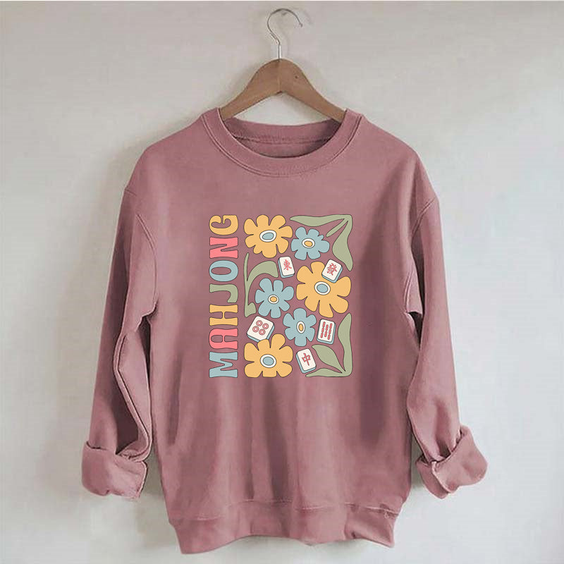 Boho Mahjong Love,Floral Mahjong  Sweatshirt