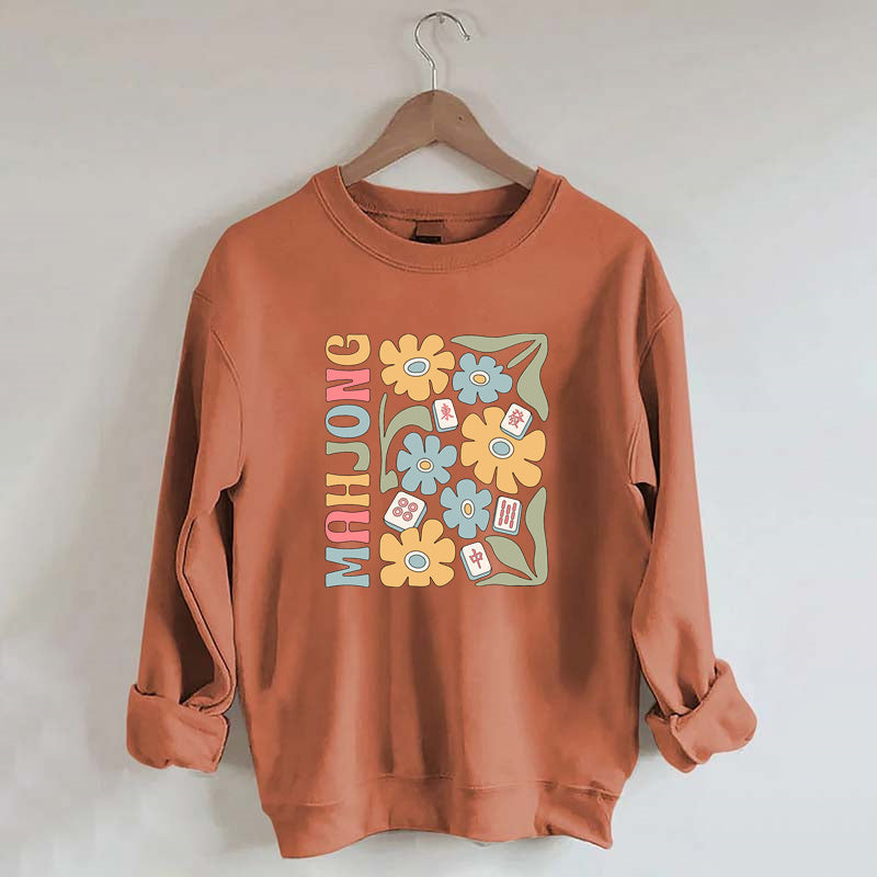 Boho Mahjong Love,Floral Mahjong  Sweatshirt