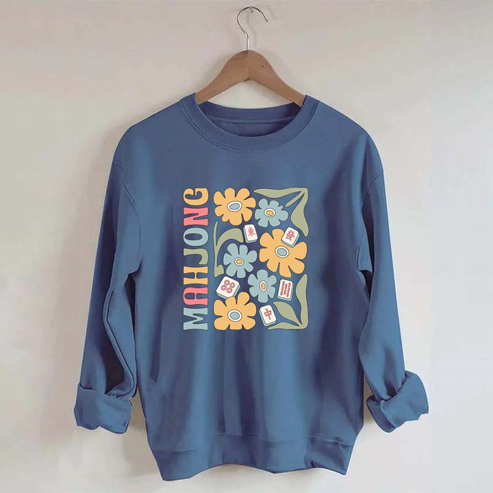 Boho Mahjong Love,Floral Mahjong  Sweatshirt
