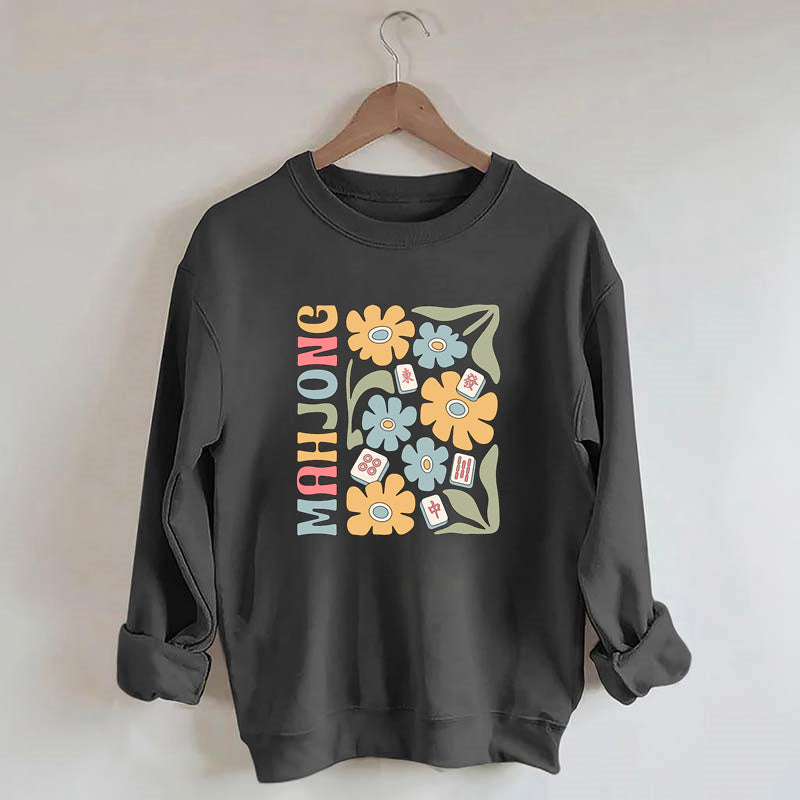 Boho Mahjong Love,Floral Mahjong  Sweatshirt