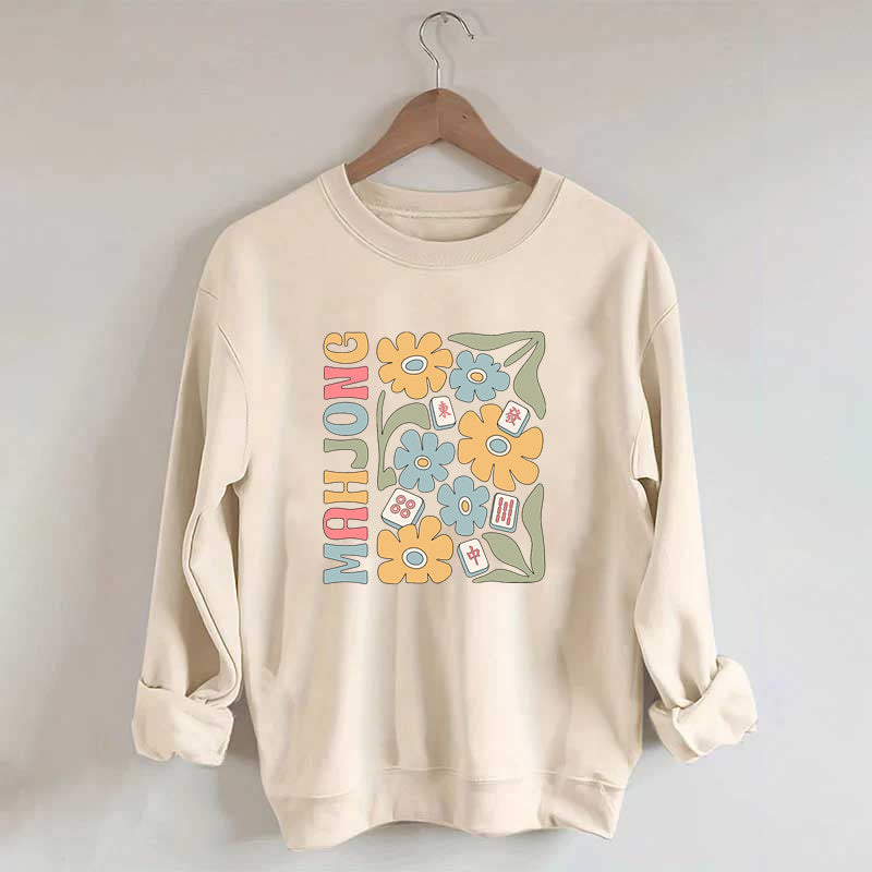 Boho Mahjong Love,Floral Mahjong  Sweatshirt