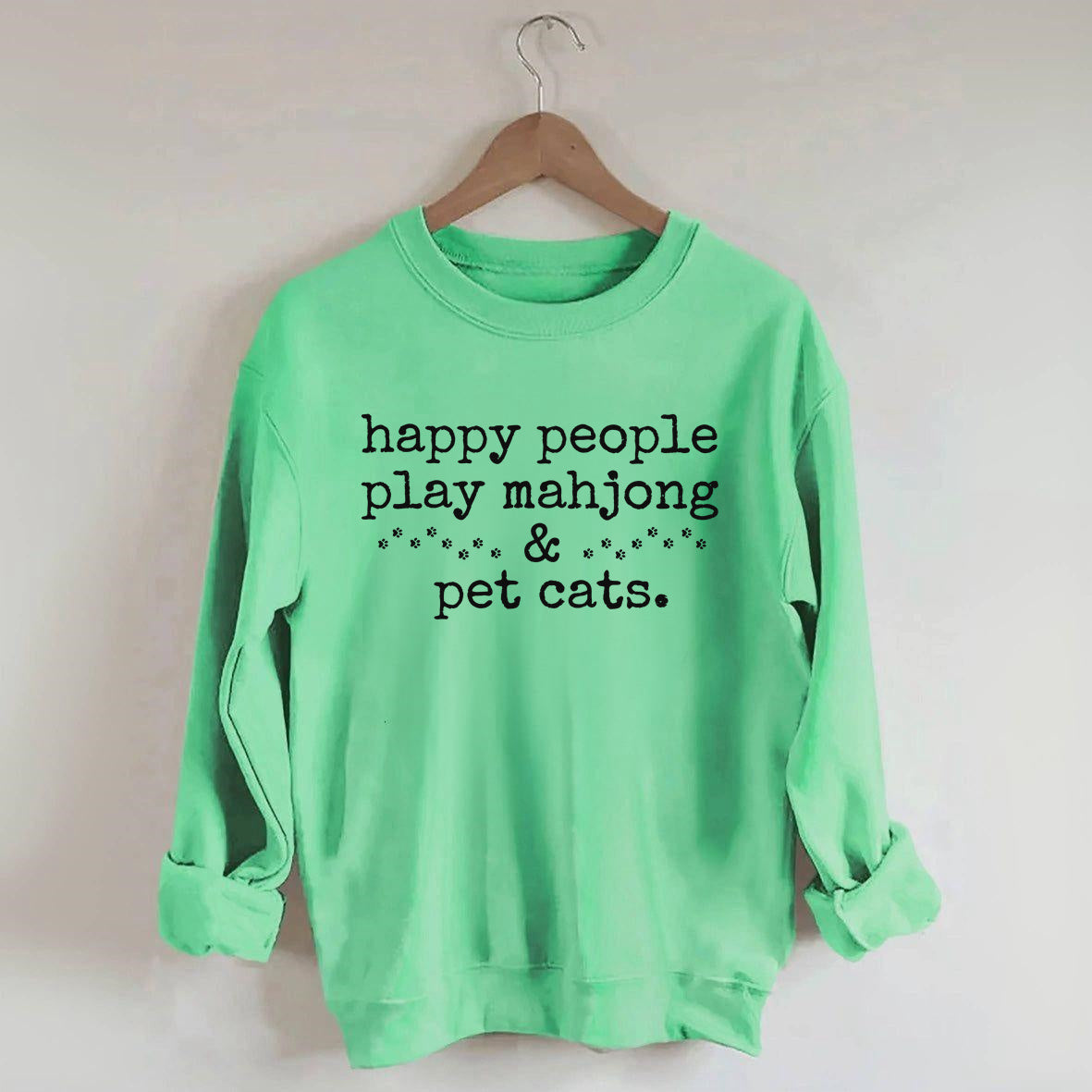 Happy People Play Mahjong & Pet Cats  Sweatshirt
