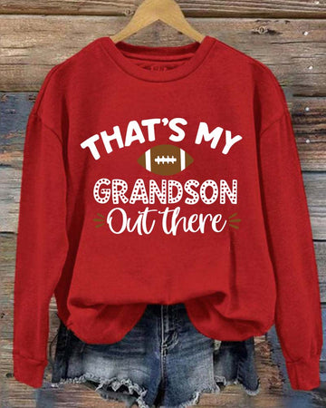 That's My Grandson Out There Football Crewneck Sweatshirt