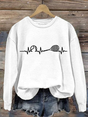 Women's Tennis  Printed Casual Sports Sweatshirt