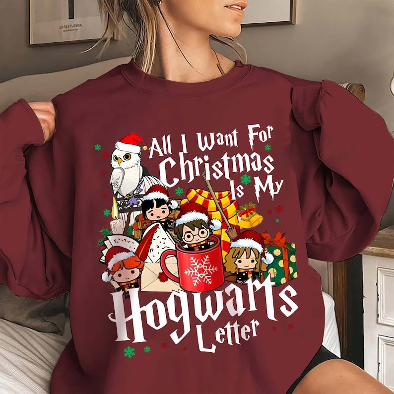 Vintage All I Want For Christmas Letter Sweathirt