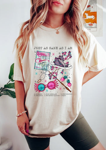 As Sane As I Am Glasses and Wand Shirt