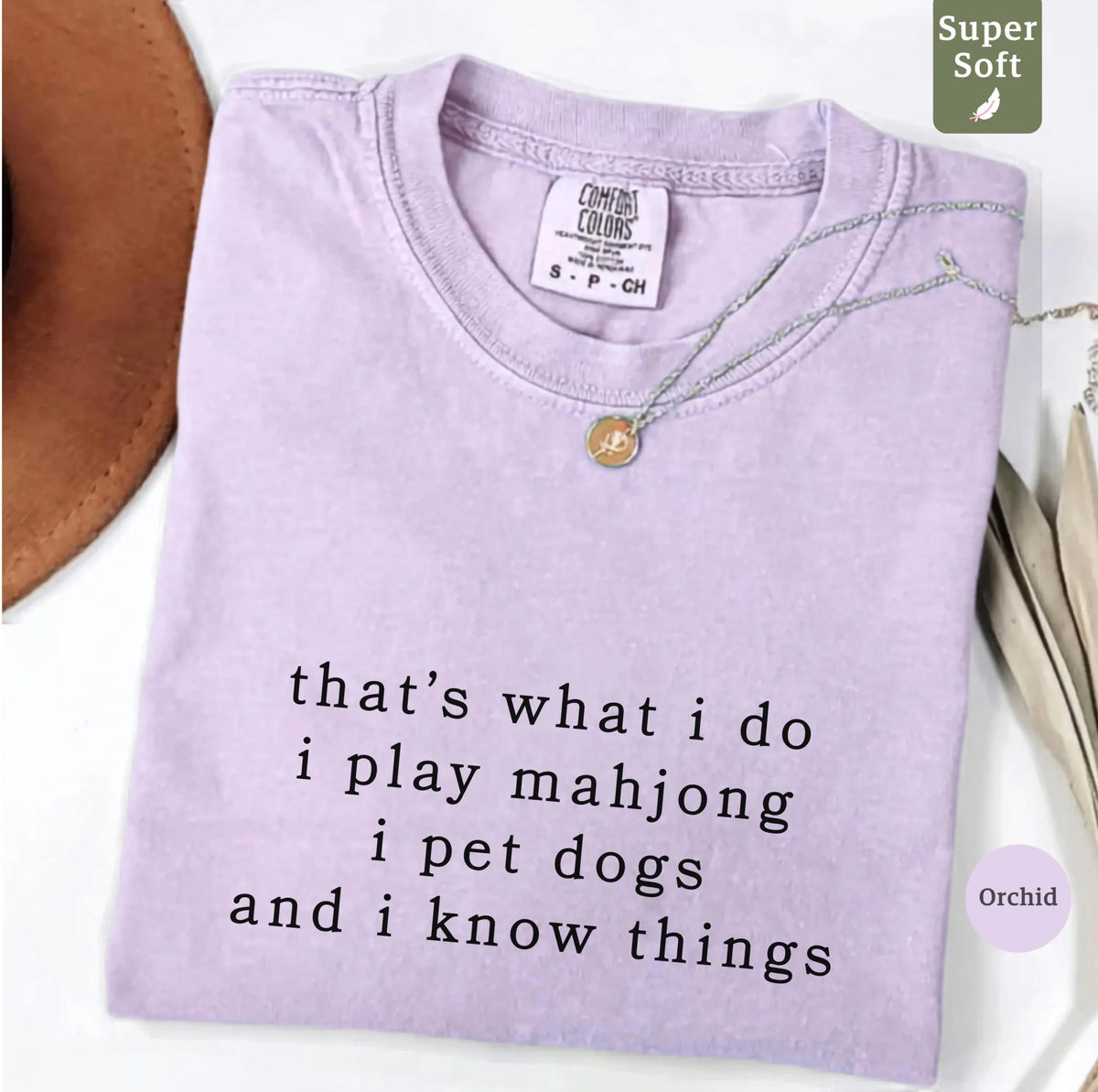 Comfort Colors Funny Mahjong and Dogs ,That's What I Do I Play Mahjong I Pet Dogs Graphic T-Shirt