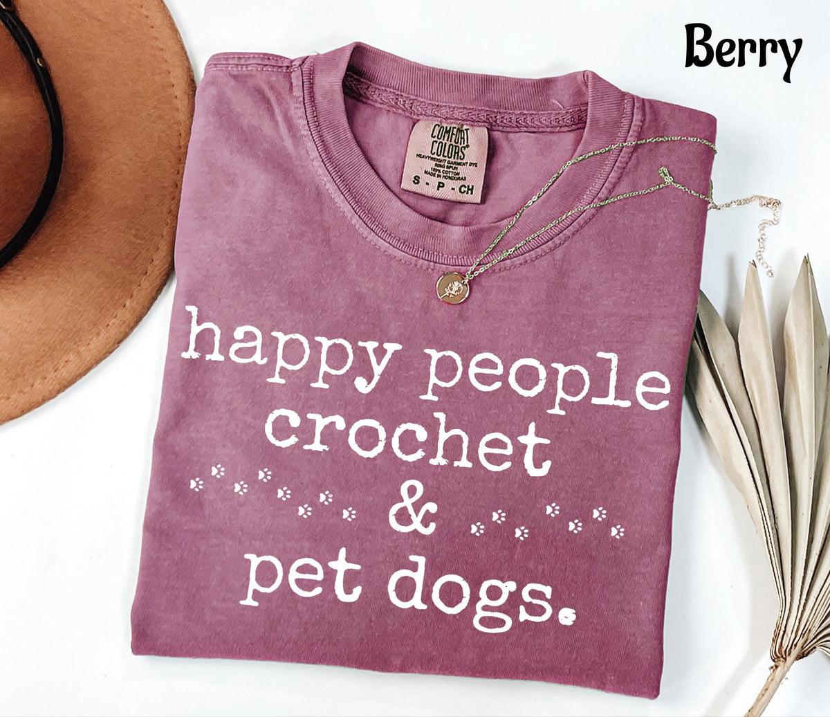 Comfort Colors Happy People Crochet & Pet Dogs T-Shirt