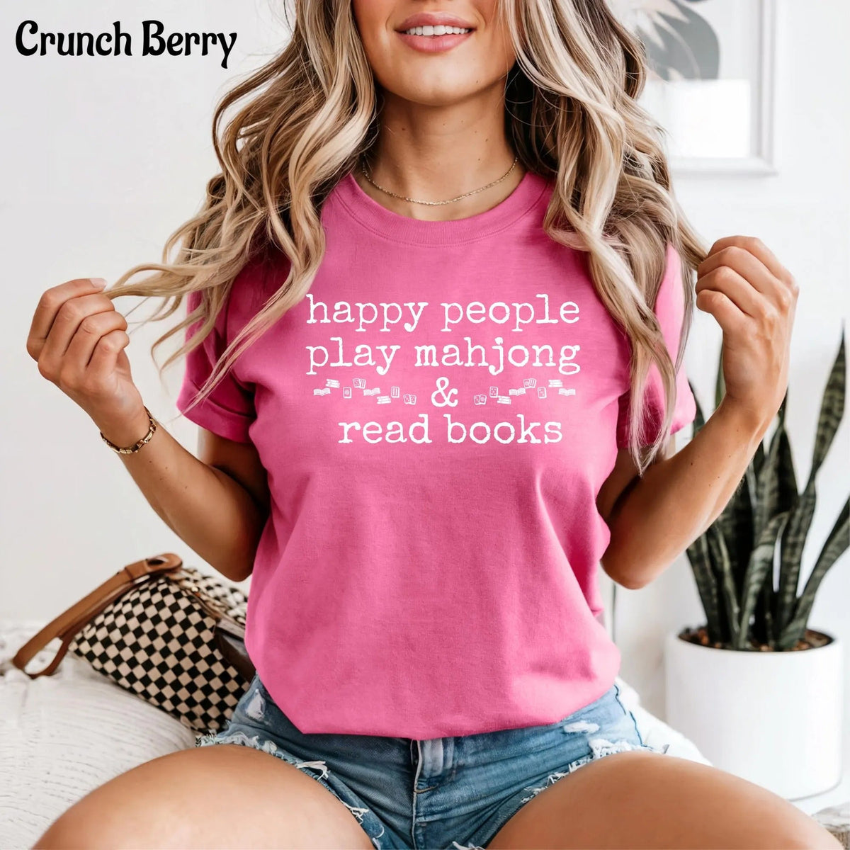 Comfort Colors Happy People Play Mahjong & Read Books T-Shirt