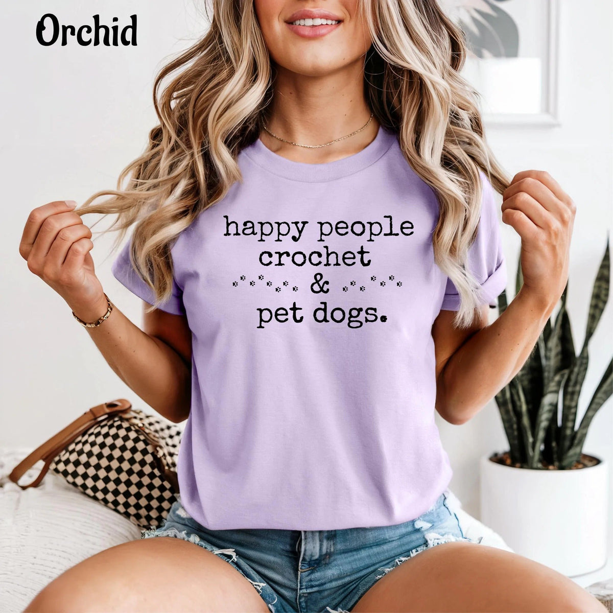 Comfort Colors Happy People Crochet & Pet Dogs T-Shirt