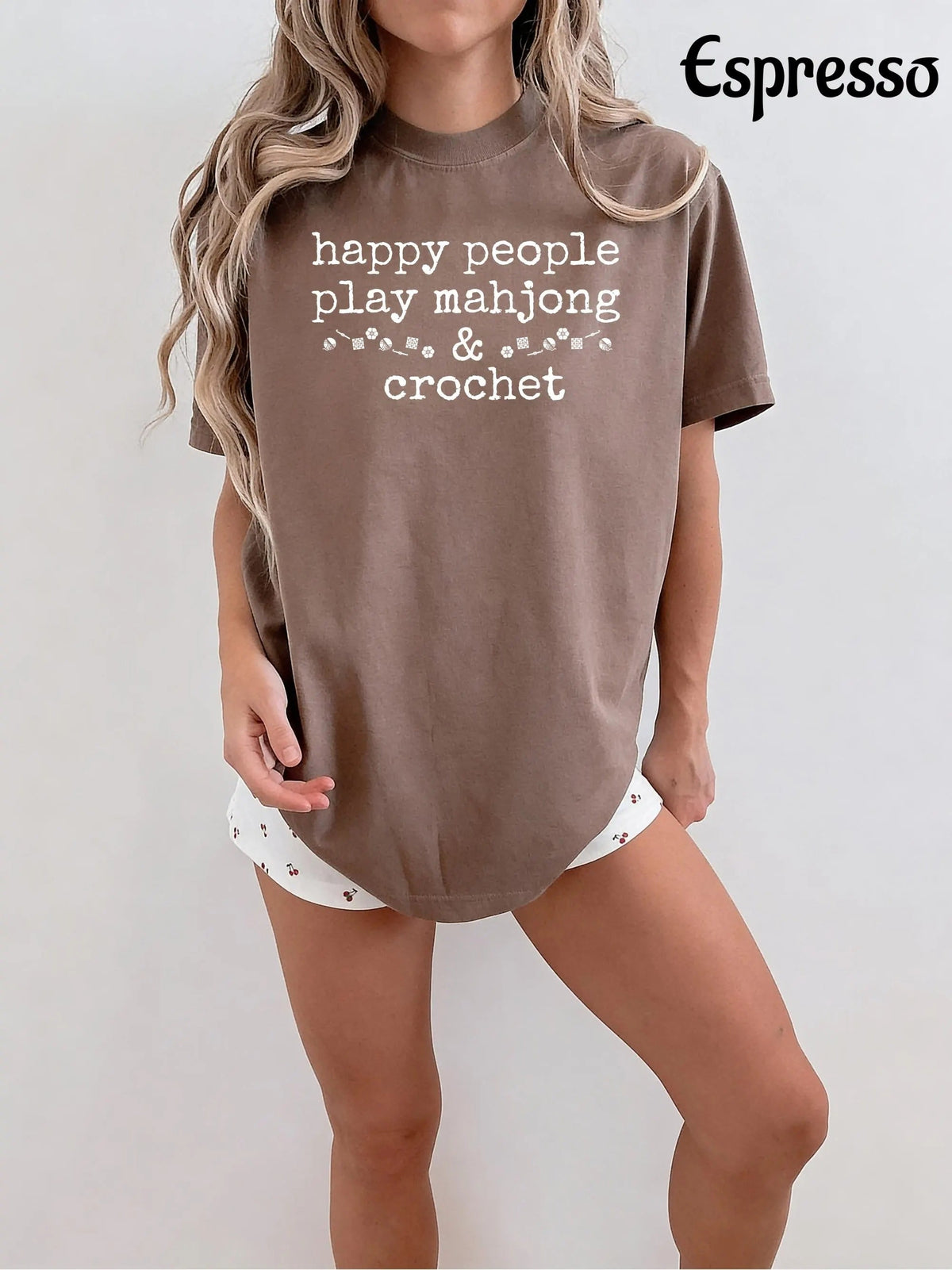 Comfort Colors Happy People Play Mahjong & Crochet T-Shirt