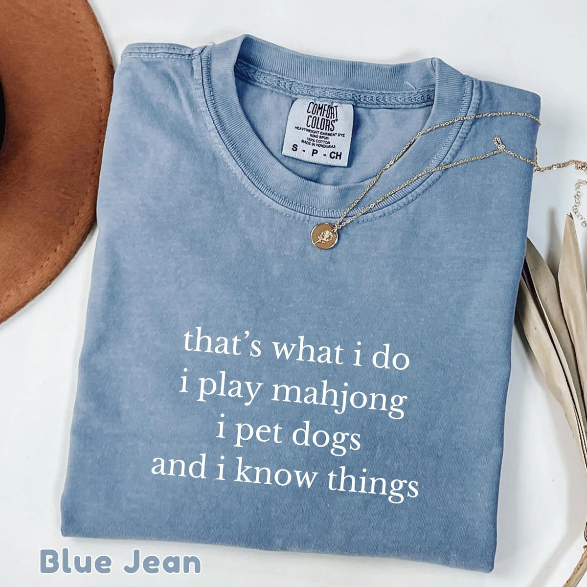 Comfort Colors Funny Mahjong and Dogs ,That's What I Do I Play Mahjong I Pet Dogs Graphic T-Shirt