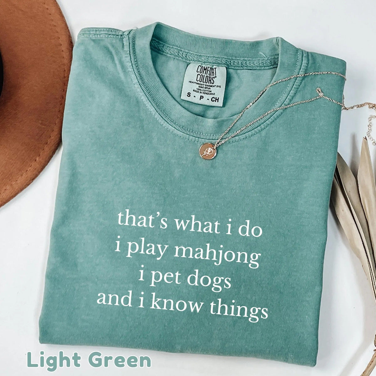 Comfort Colors Funny Mahjong and Dogs ,That's What I Do I Play Mahjong I Pet Dogs Graphic T-Shirt