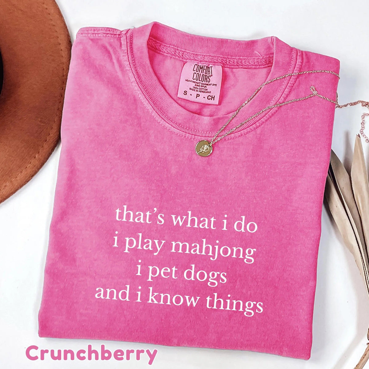 Comfort Colors Funny Mahjong and Dogs ,That's What I Do I Play Mahjong I Pet Dogs Graphic T-Shirt