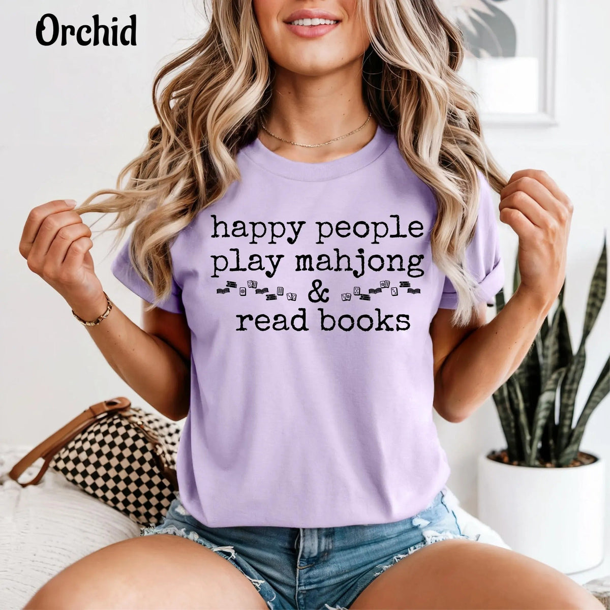 Comfort Colors Happy People Play Mahjong & Read Books T-Shirt
