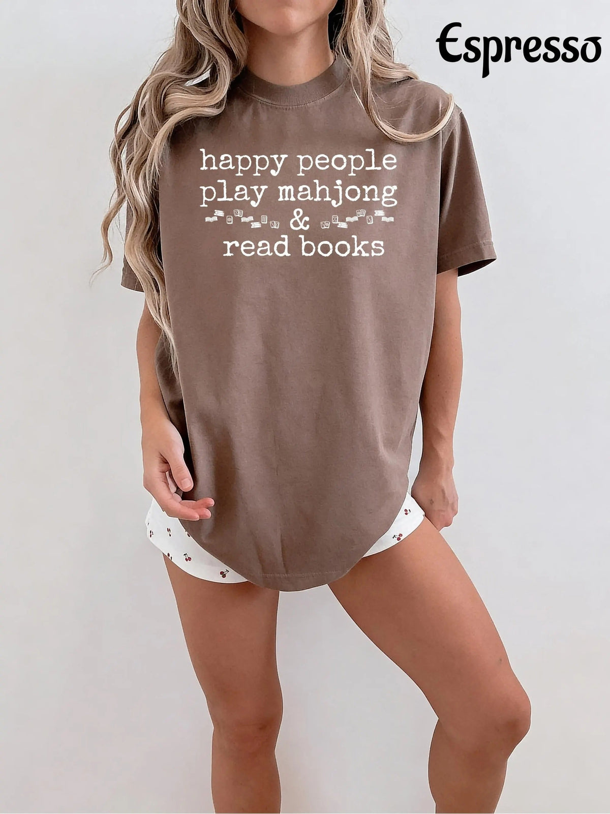 Comfort Colors Happy People Play Mahjong & Read Books T-Shirt