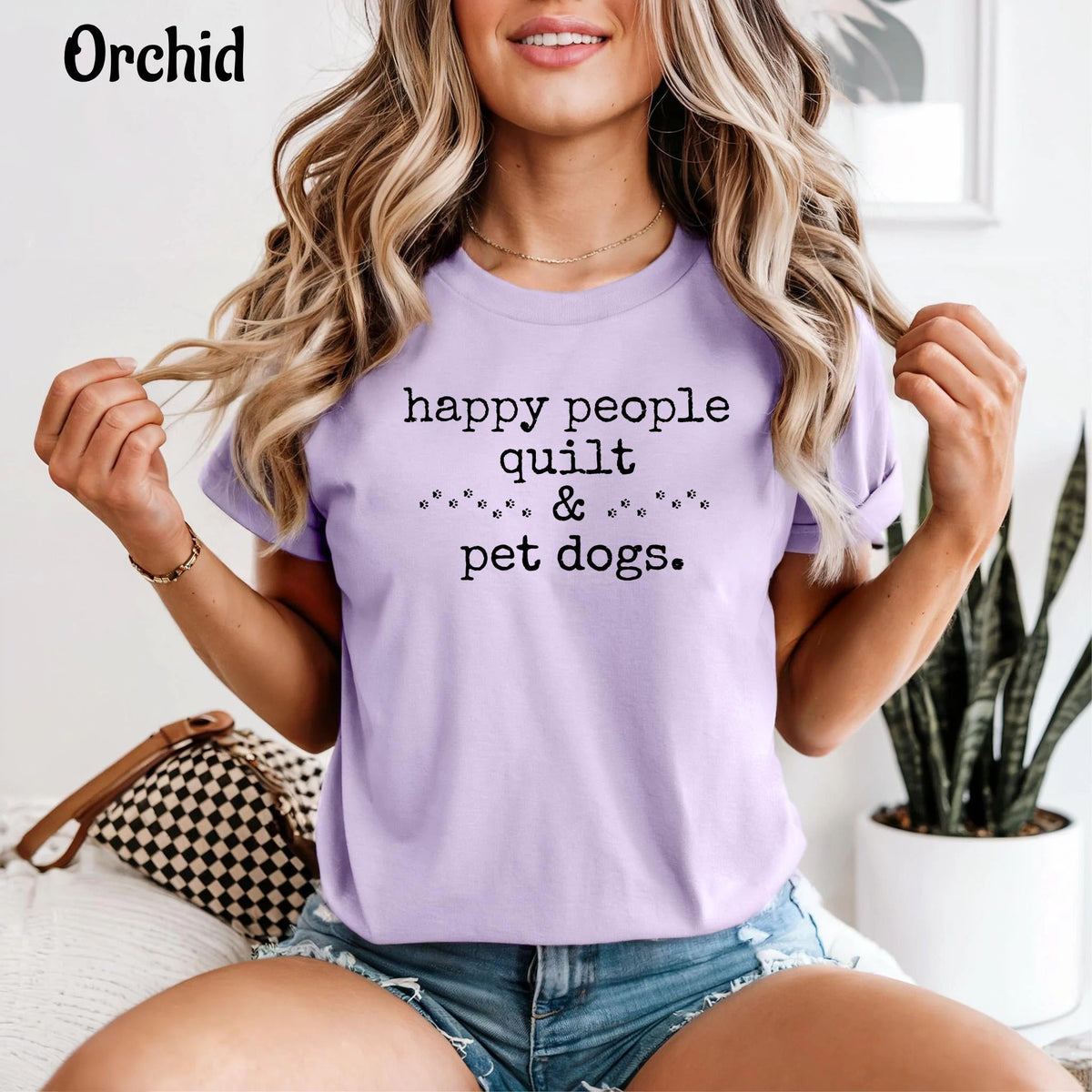 Comfort Colors Happy People Quilt  & Pet Dogs T-Shirt