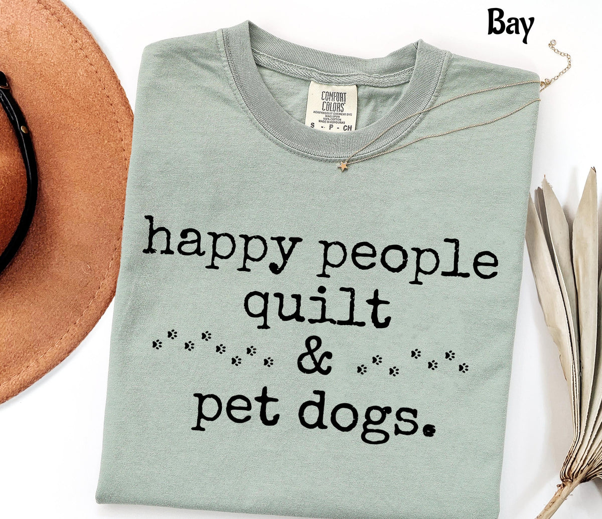 Comfort Colors Happy People Quilt  & Pet Dogs T-Shirt
