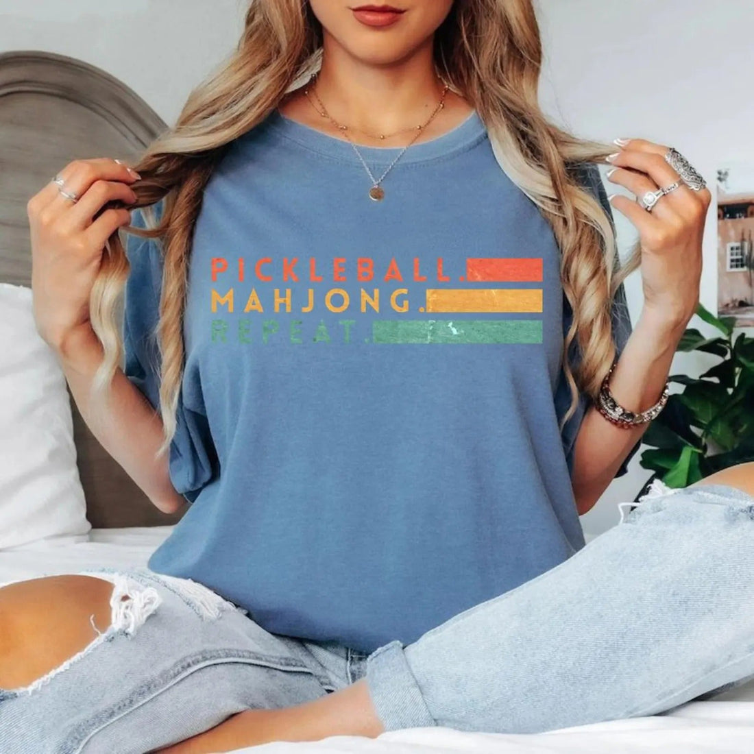 Comfort Colors Pickleball Mahjong Repeat Retro T-Shirt